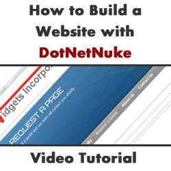dotnetnuke tampa|Video Tutorial, How to Build a Website with DotNetNuke.